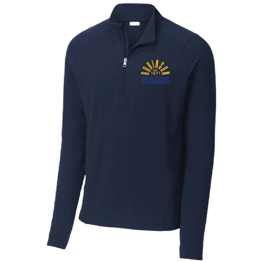 1/4 Zip Embroidered - Navy Performance