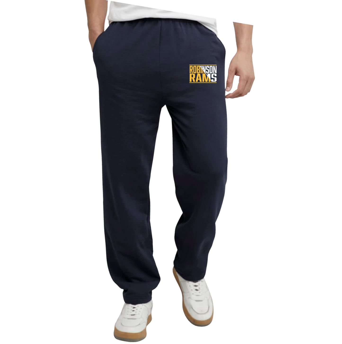 Sweatpants - Unisex Navy Open Bottom