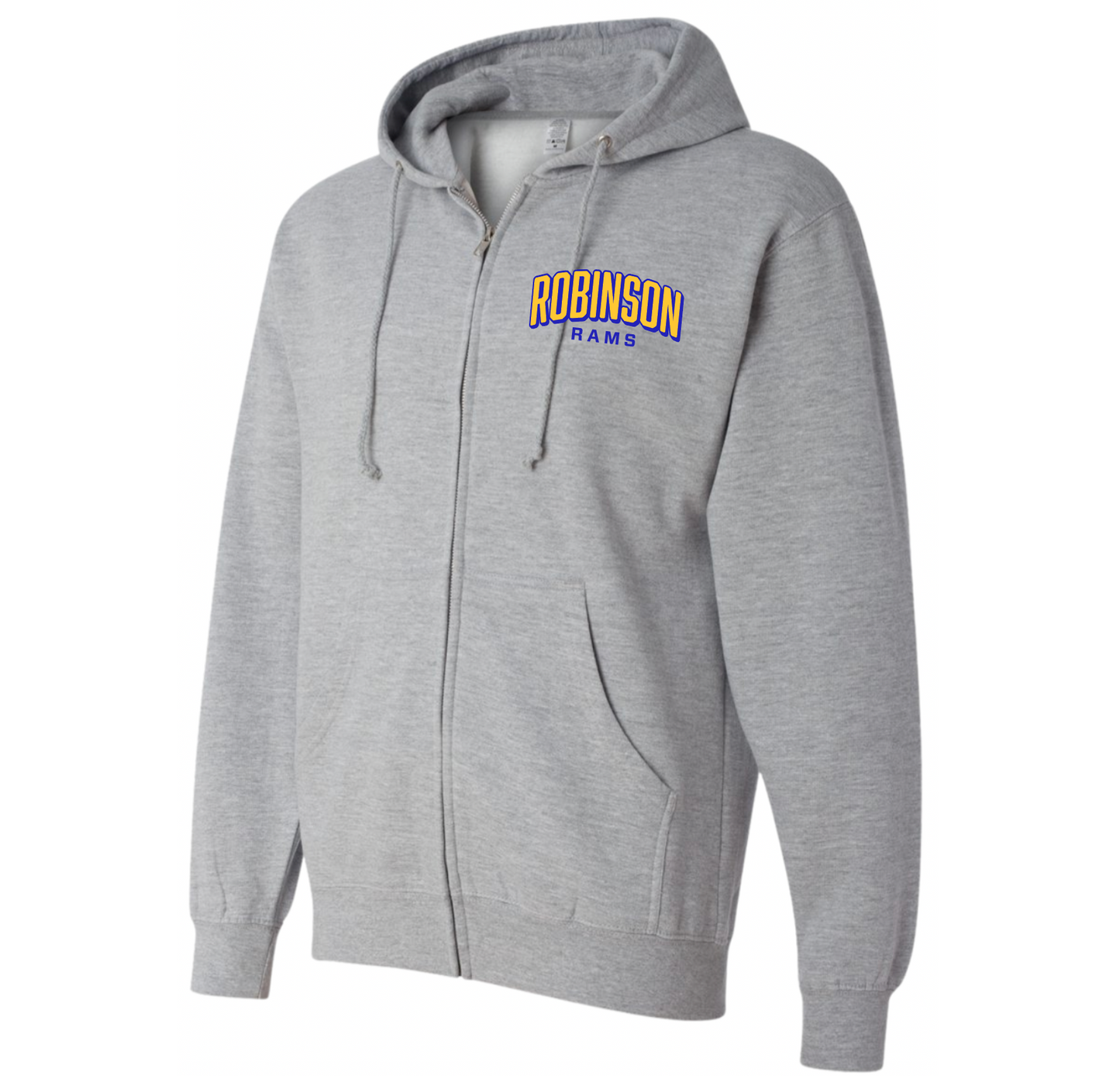 Embroidered Full-Zip Hoodie - Grey Heather