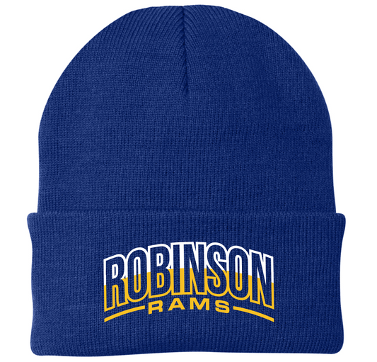 Unisex Embroidered Robinson Rams Knit Beanie Cap