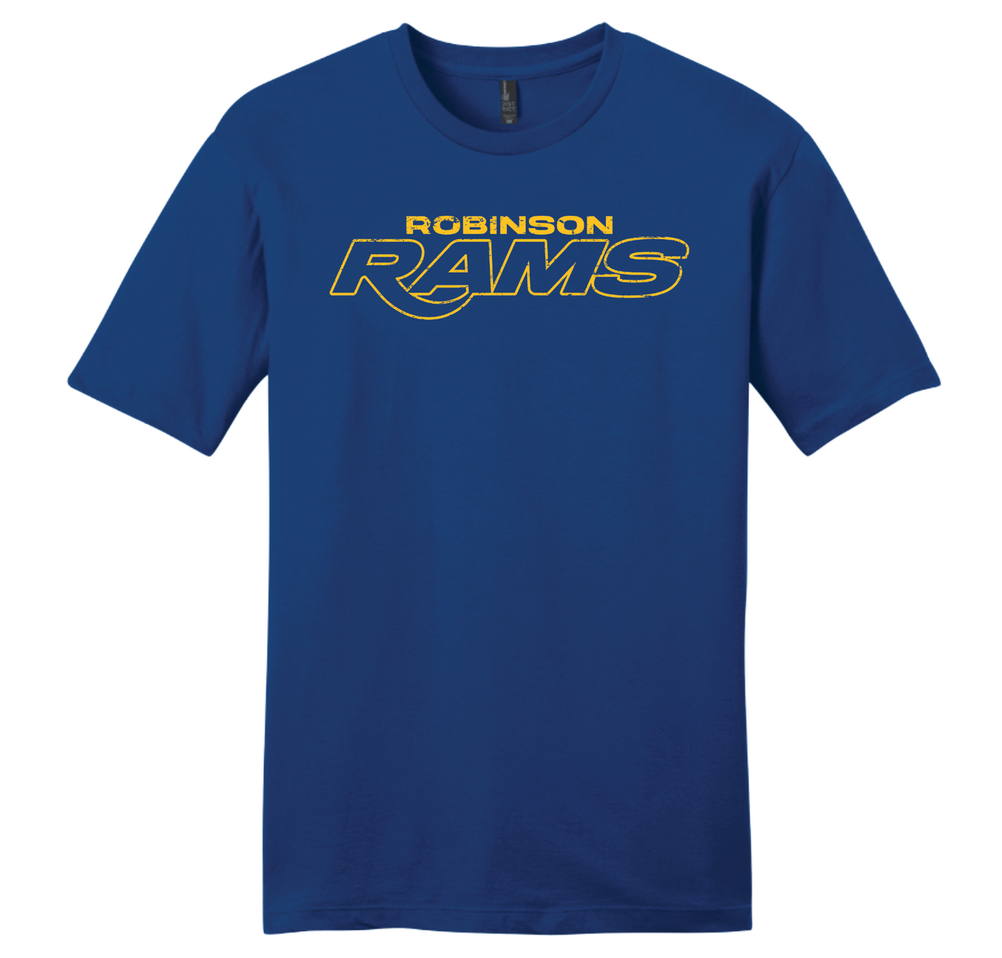 Tee - NEW Royal Blue Distressed Robinson Rams Logo