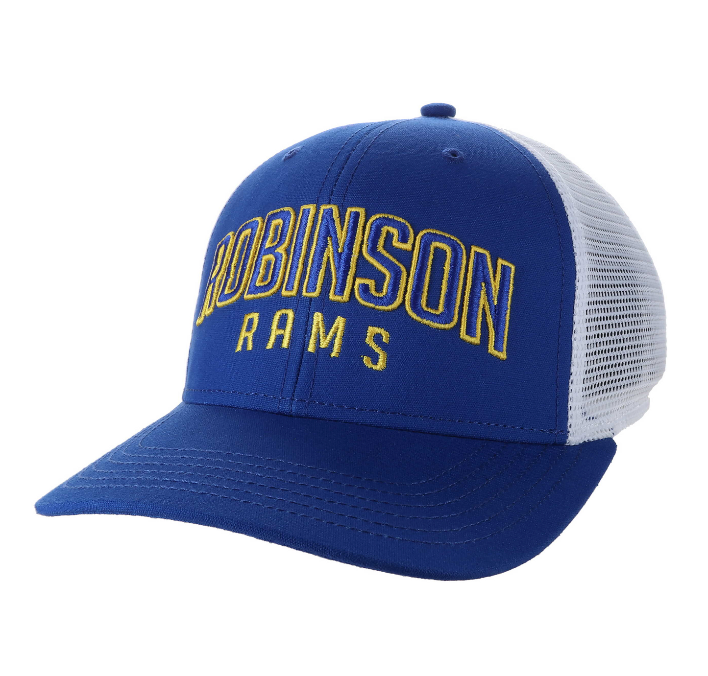 Legacy Royal Blue/White Robinson Rams Mid-Pro Snapback Trucker Hat